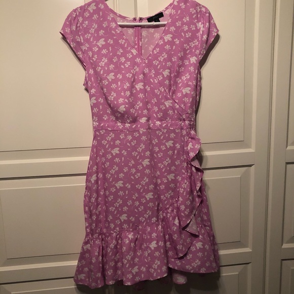 J Crew Vneck Ruffle Dress In Floral 